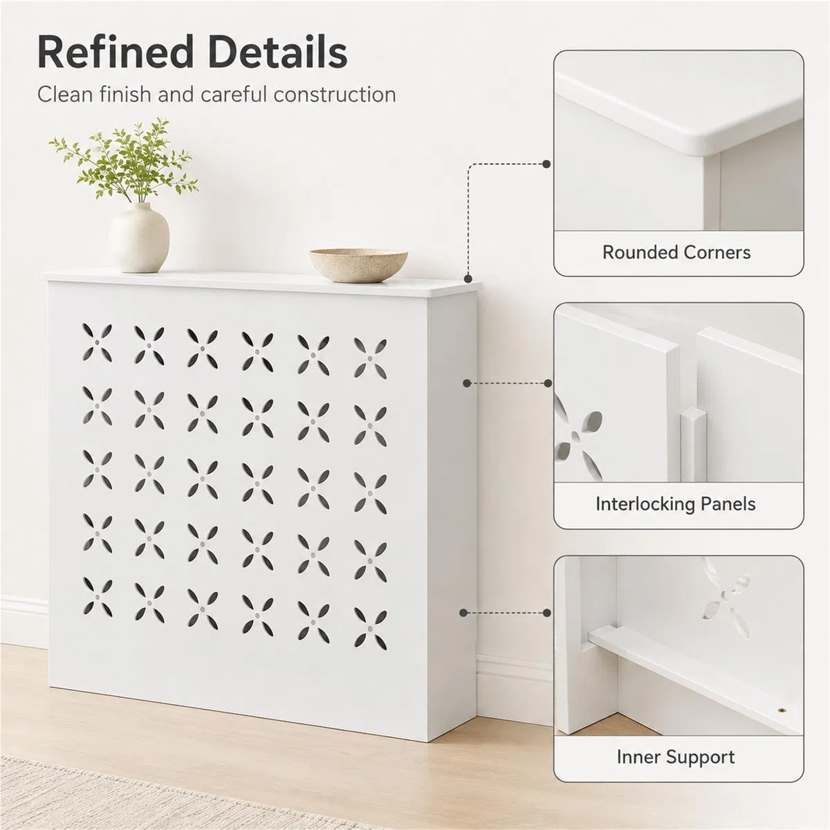 Cache Radiateur Design Console Radiateur Blanche Meuble Chauffage Décoratif