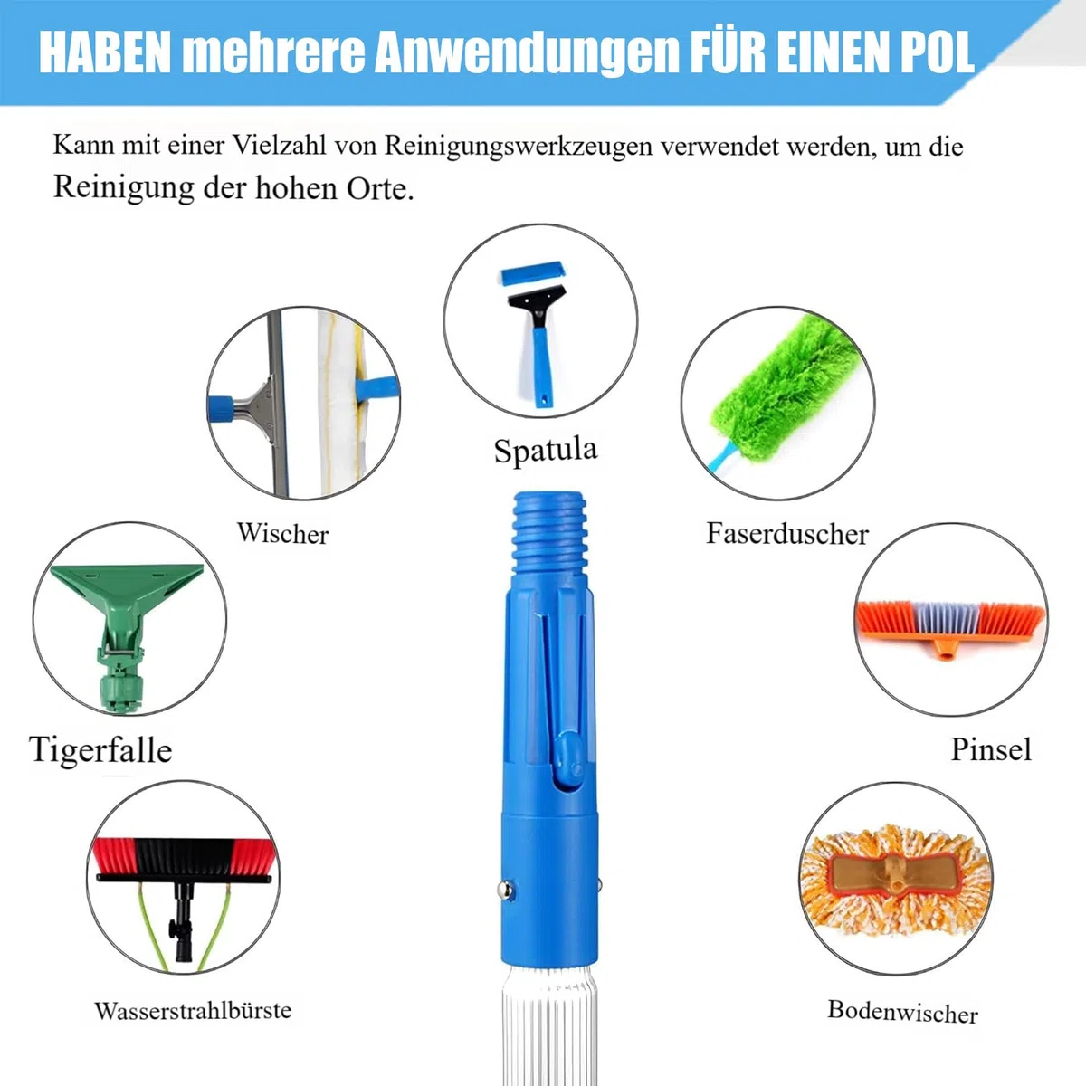 Brosse de lavage télescopique de 11 m avec tête de brosse de 35 cm, idéale pour le nettoyage des panneaux solaires et des fenêtres, système télescopique alimenté à l'eau, facile à utiliser, solution