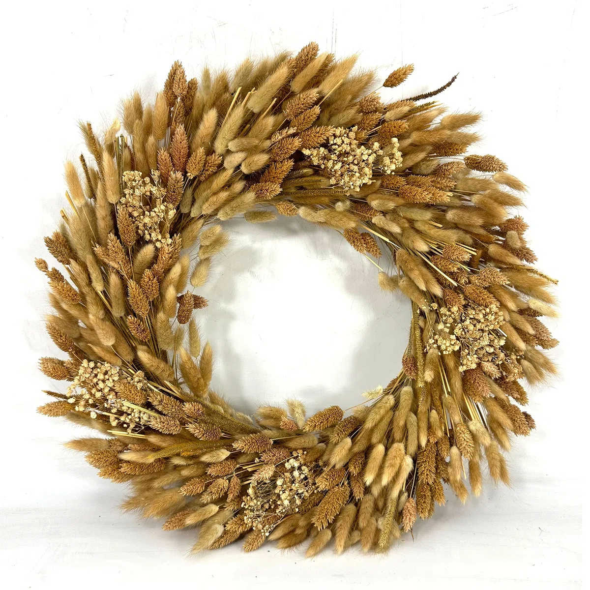 Galt International Couronne de blé séché préservé de 53,3 cm pour décoration de porte d'entrée, décoration d'intérieur, Thanksgiving