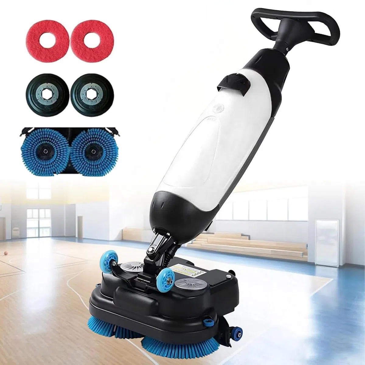 Polisseuse de sol électrique légère à 360 tr/min, nettoyeur de sol électrique léger de 43,2 cm, couverture de 13 000 m²/h, brosse de sol pour la maison, le bureau, la salle de bain et les