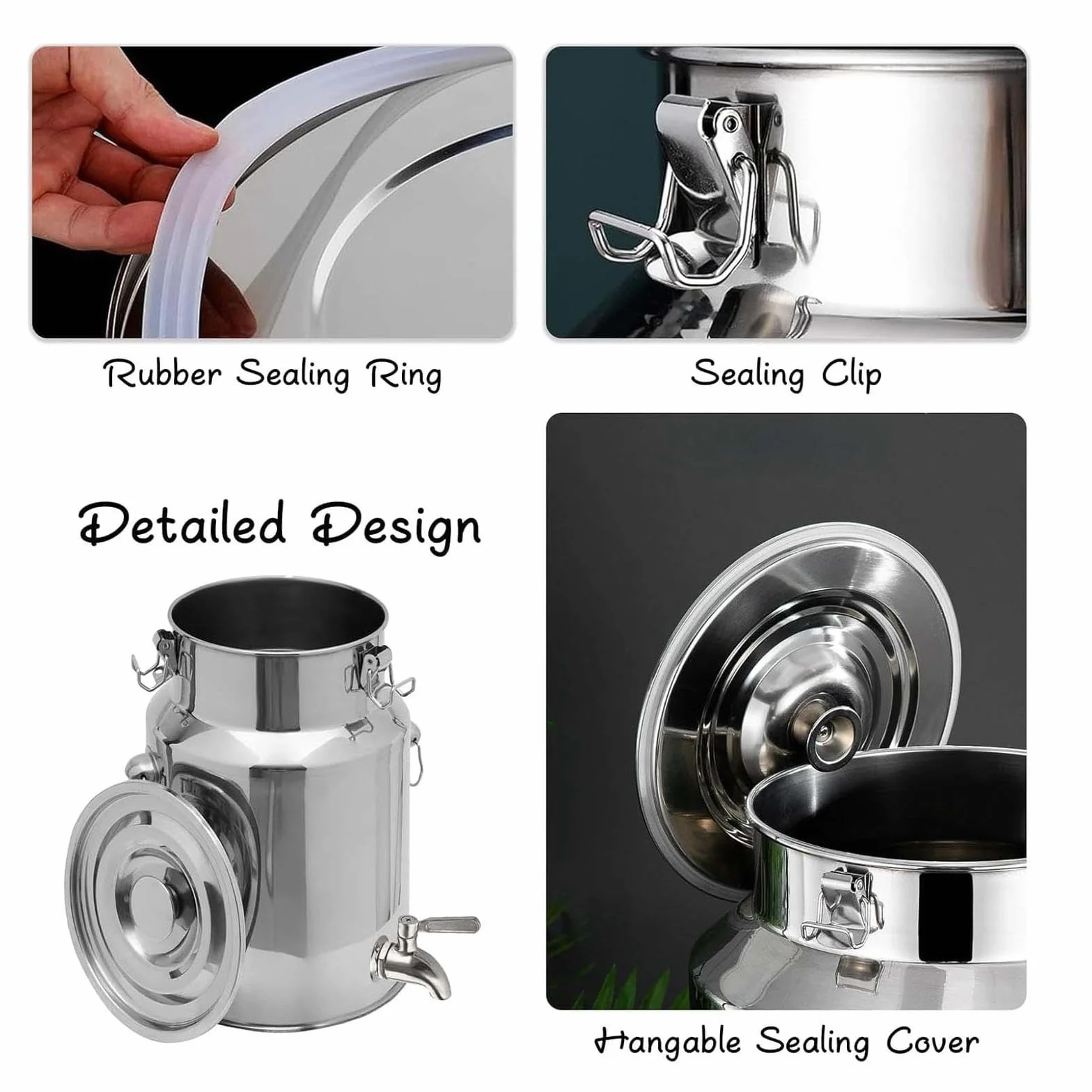 Distributeur d'huile anti-fuite en acier inoxydable avec robinet – Récipient de cuisine anti-goutte pour cuisiner et servir, design facile à verser, idéal pour un usage domestique