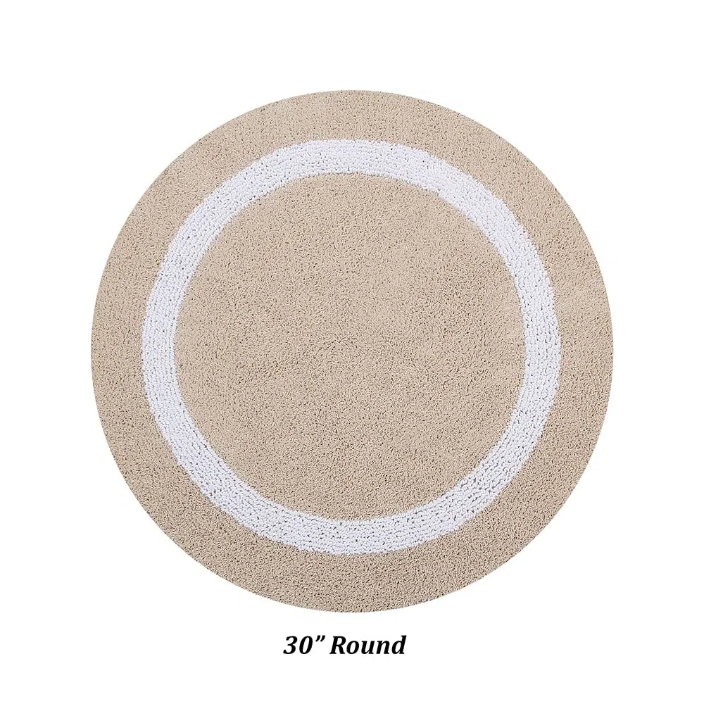 Meilleures Tendances/Pan d'outre-mer Meilleures Tendances Hotel Collection 2 Tapis de Bain, Sable/Blanc, 76,2 cm Round