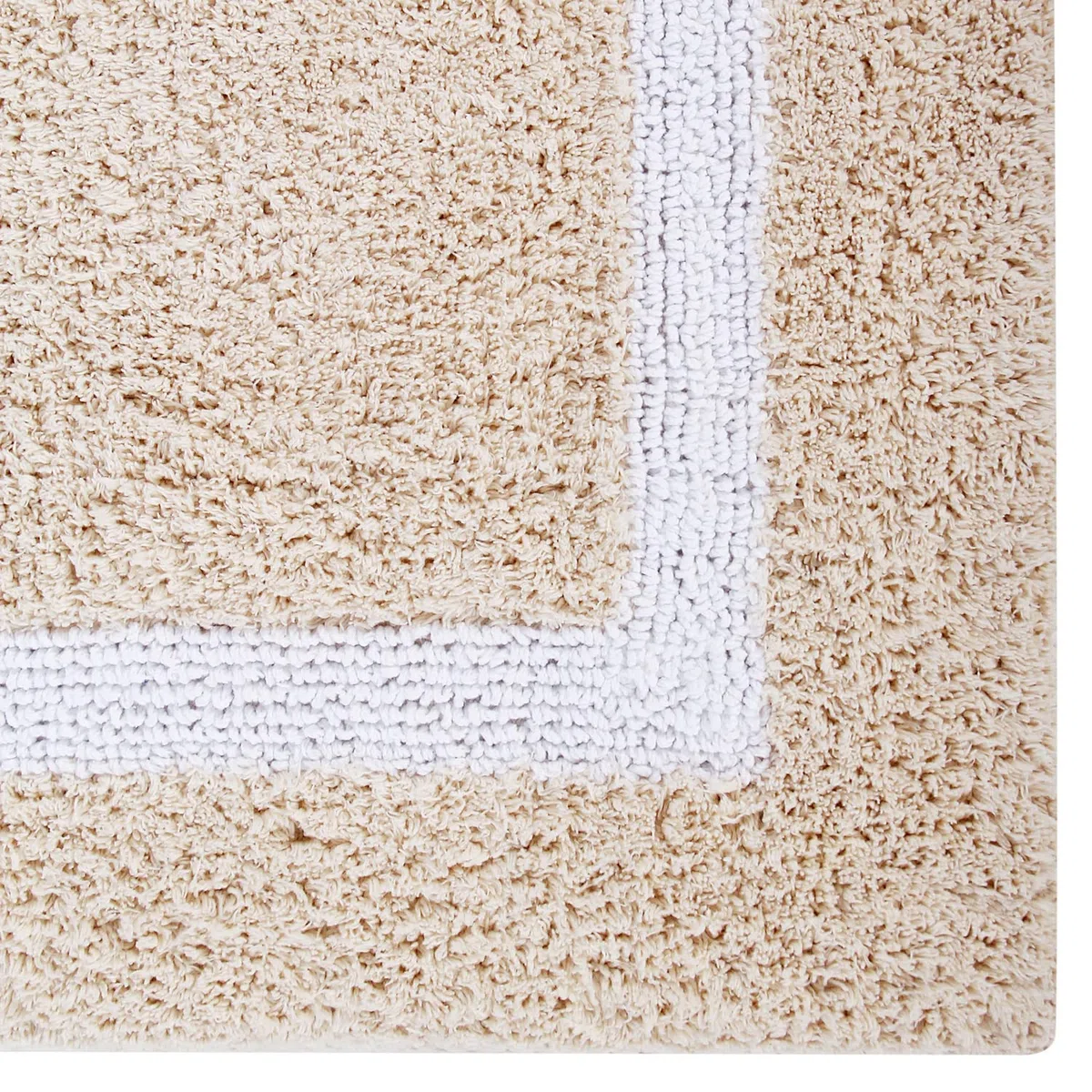 Meilleures Tendances/Pan d'outre-mer Meilleures Tendances Hotel Collection 2 Tapis de Bain, Sable/Blanc, 76,2 cm Round