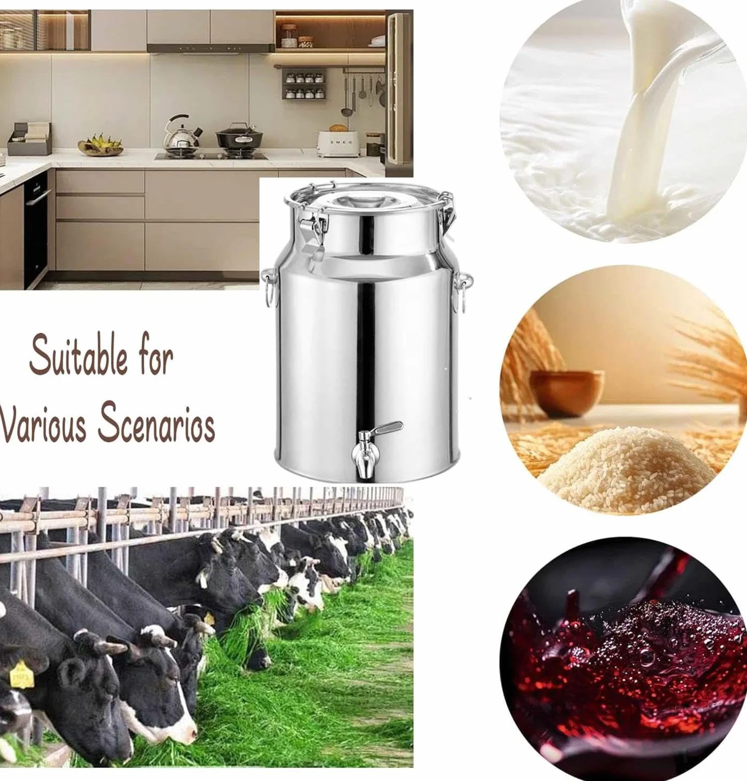 Distributeur d'huile anti-fuite en acier inoxydable avec robinet – Récipient de cuisine anti-goutte pour cuisiner et servir, design facile à verser, idéal pour un usage domestique