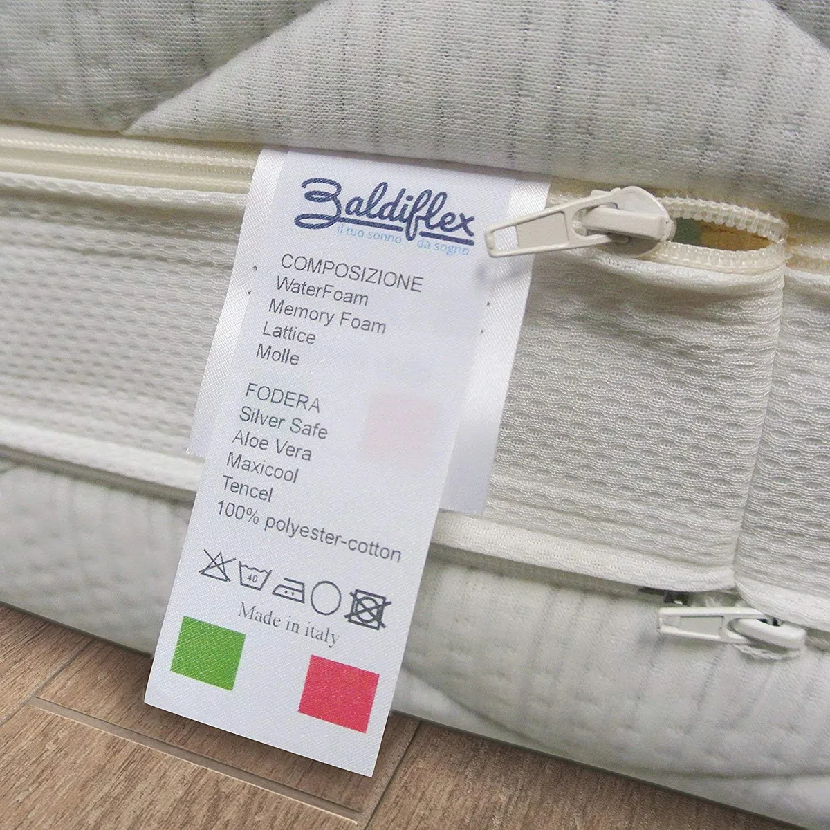 Baldiflex Housse pour matelas double en Silver Safe, protège-matelas, avec bande respirante, déhoussable avec fermeture éclair, non toxique, dimensions 180 x 190 x 25 cm
