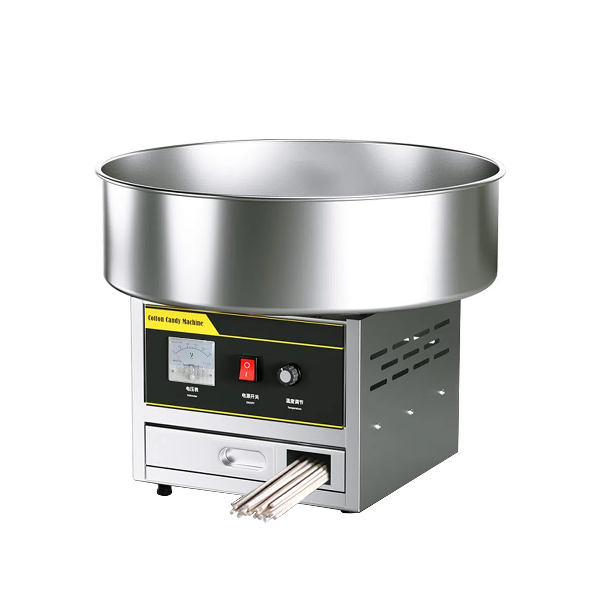 FAXIOAWA Machine à Barbe à Papa 1200 W, Machine à Barbe à Papa de comptoir, Machine à Barbe à Papa Commerciale, CE/FCC/CCC/PSE (Argent)