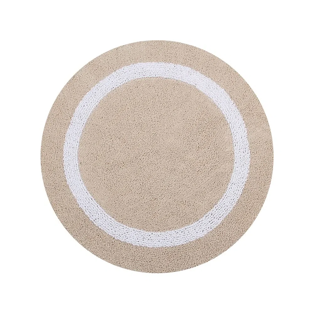 Meilleures Tendances/Pan d'outre-mer Meilleures Tendances Hotel Collection 2 Tapis de Bain, Sable/Blanc, 76,2 cm Round