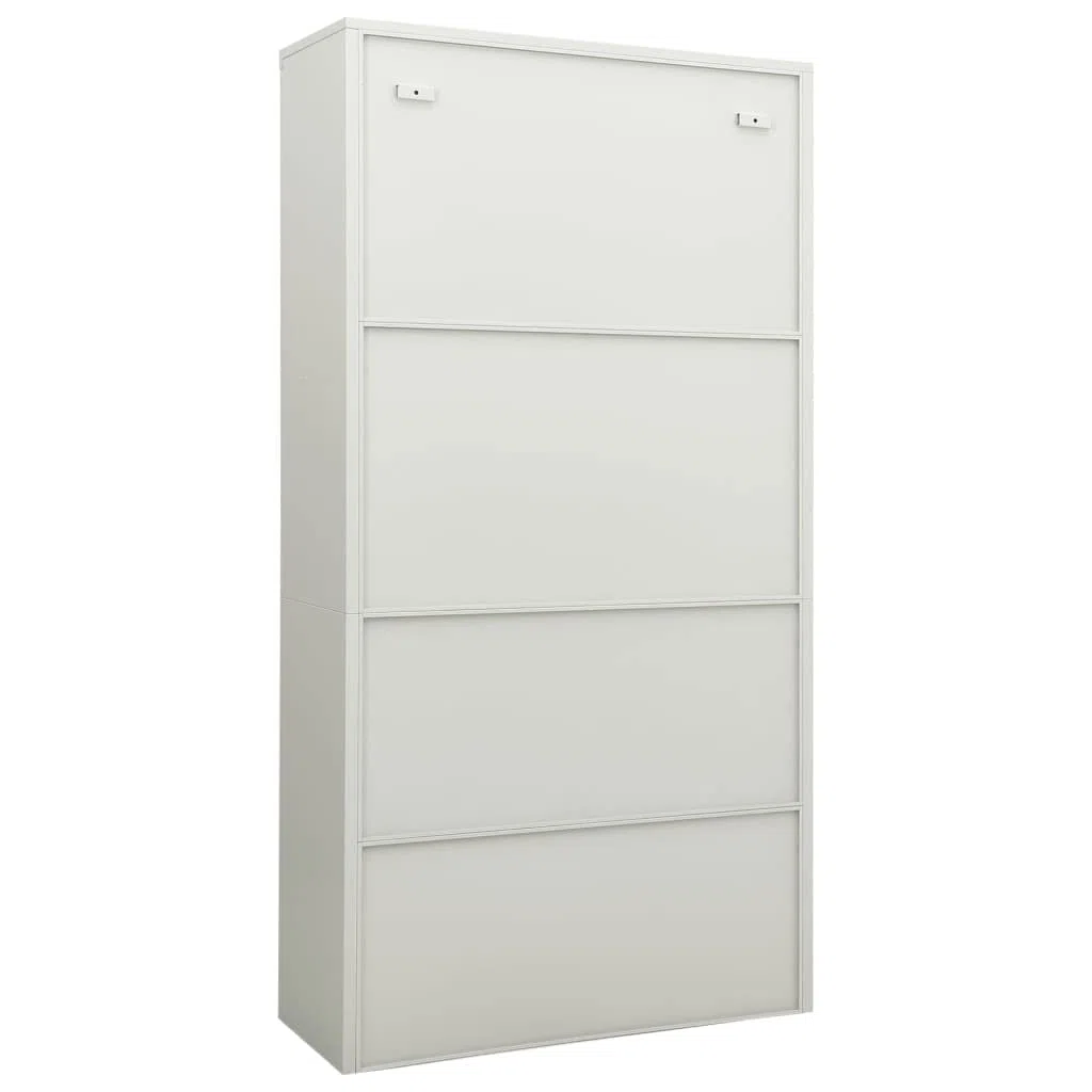 Armoires, buffets, armoires avec portes et étagères, armoire de bureau, gris clair, 90 x 40 x 180 cm, acier