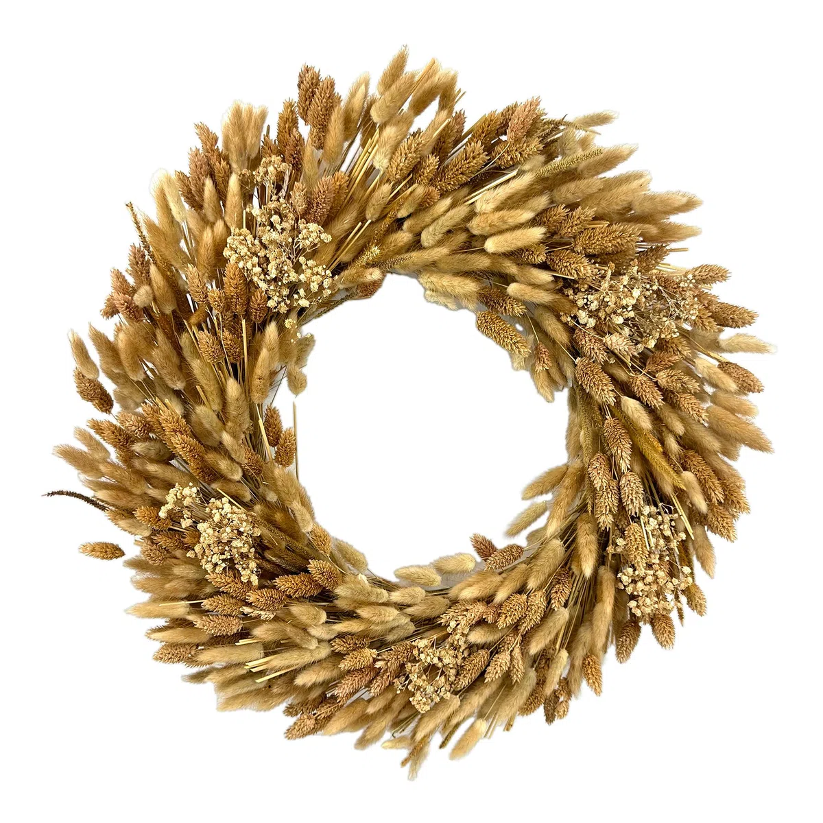 Galt International Couronne de blé séché préservé de 53,3 cm pour décoration de porte d'entrée, décoration d'intérieur, Thanksgiving