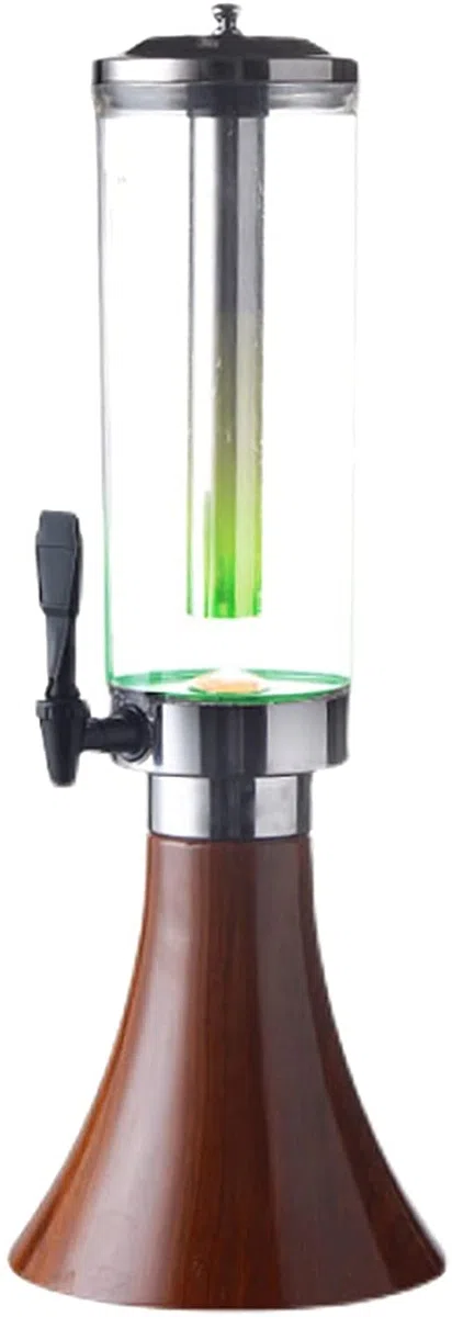 Distributeur Boissons 3 L, Distributeur bière Transparent avec Tube à Glace Amovible Acier Inoxydable et lumières LED pour Bar, Maison, fêtes, Buffet, Restaurant pour fêtes