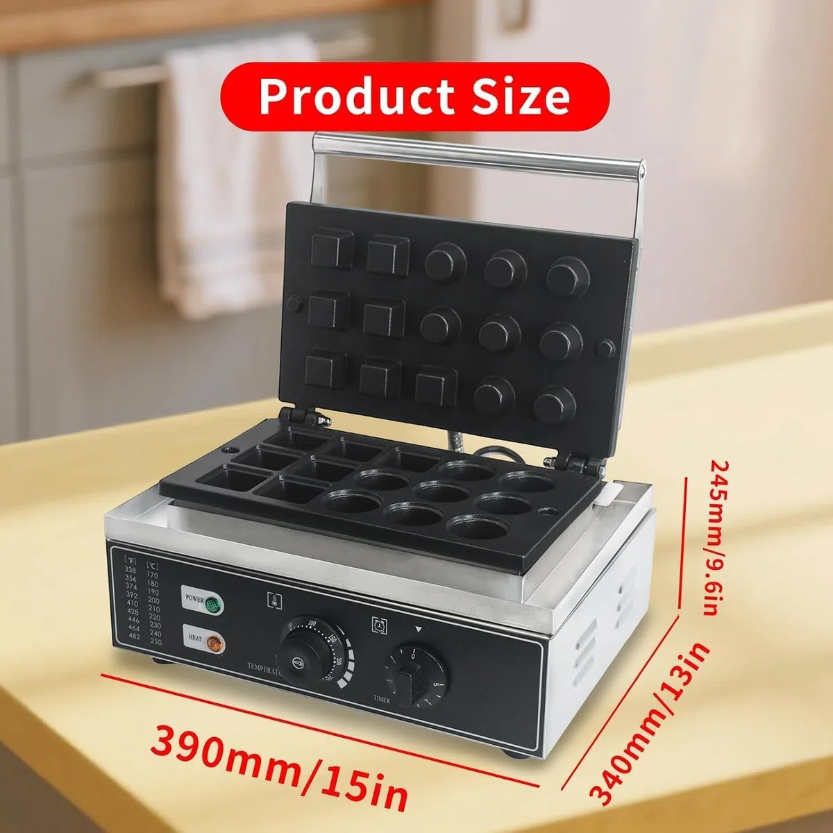 à tartelettes aux œufs professionnelle de 1550 W, 15 cavités