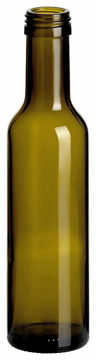 gouveo Lot de 12 bouteilles en verre 250 ml César Antique avec bouchon à vis argenté - Bouteille vide 0,25 l avec couvercle pour liqueur, huile, vinaigre - Bouteille colorée à remplir (CAF250S)