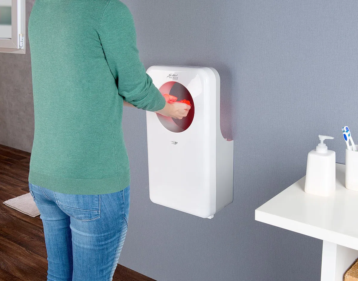 Sèche-mains automatique professionnel 1450 W à éclairage LED [Sichler Haushaltsgeräte]
