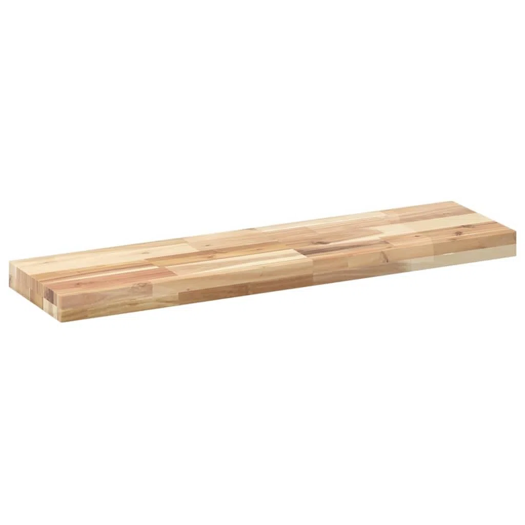 Lot de 3 étagères flottantes en bois d'acacia massif non traité - 100 x 20 x 4 cm - Étagère murale pour salle de bain - Pour chambre à coucher, bureau, cuisine, salle de bain