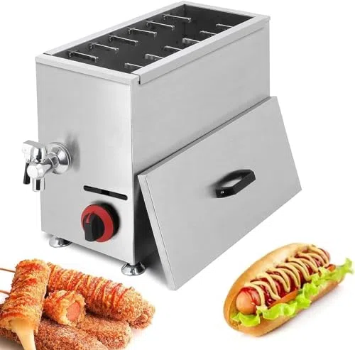 Machine à hot dog commerciale avec fromage, parfaite pour friteuse à saucisses dans les restaurants, les cuisines à domicile et les snack-bars