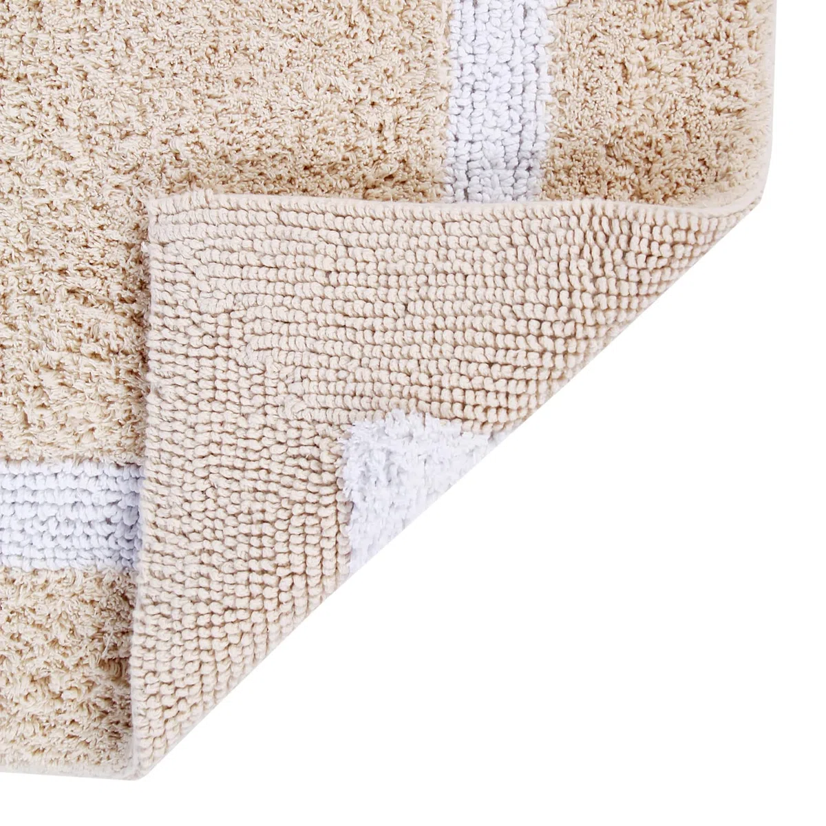 Meilleures Tendances/Pan d'outre-mer Meilleures Tendances Hotel Collection 2 Tapis de Bain, Sable/Blanc, 76,2 cm Round