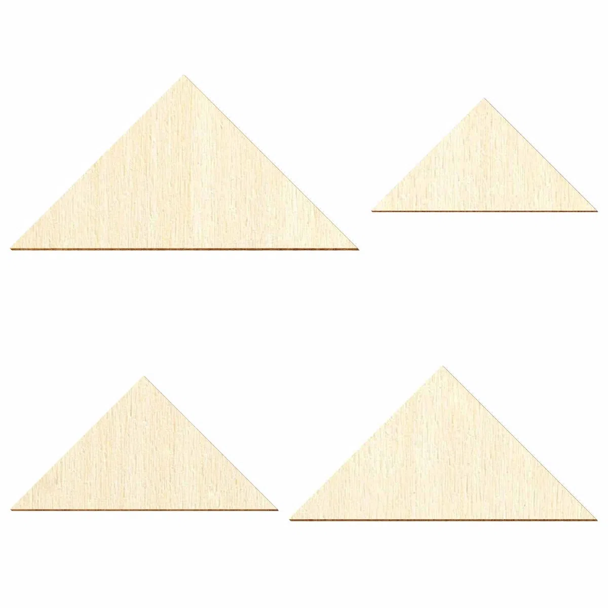Lot de 100 triangles de découpe en bois à angle droit - 2-50 cm - Dimensions : 13 x 13 x 18,38 cm